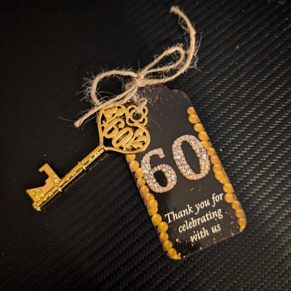40Pcs 60th Gold Key Bottle Opener - Birthday Party Favors, Anniversary S… - Picture 2 of 4